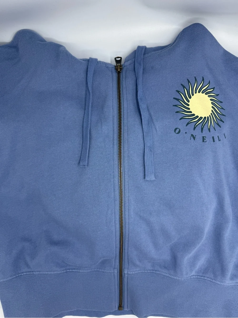 O'Neill Blue Graphic Sun & Wave zip up sweatshirt